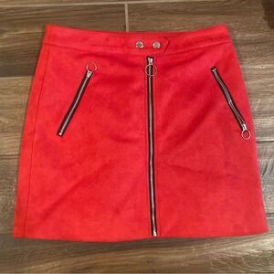 Forever 21 Red Zip up Skirt
